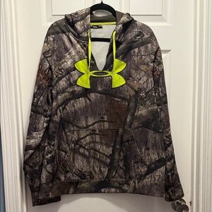 Under Armour Camouflage Hoodie with Bright Yellow Logo